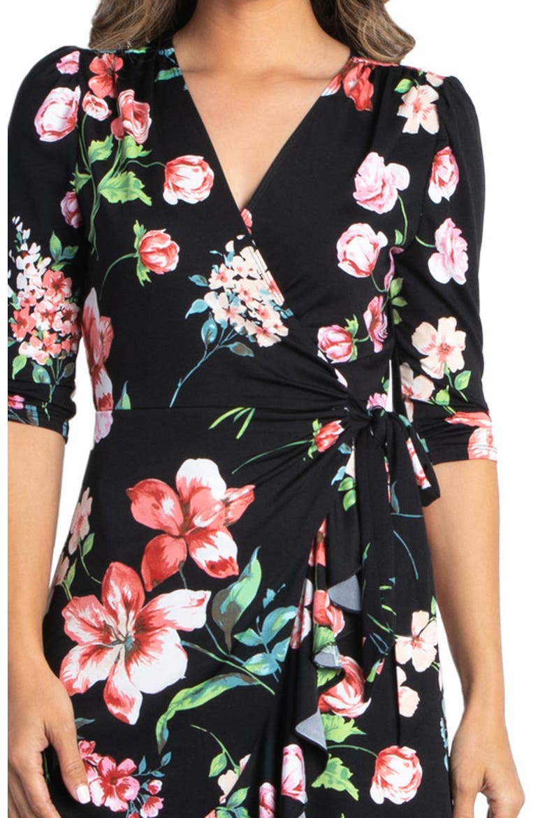 Flirty Flounce Midi Wrap Dress