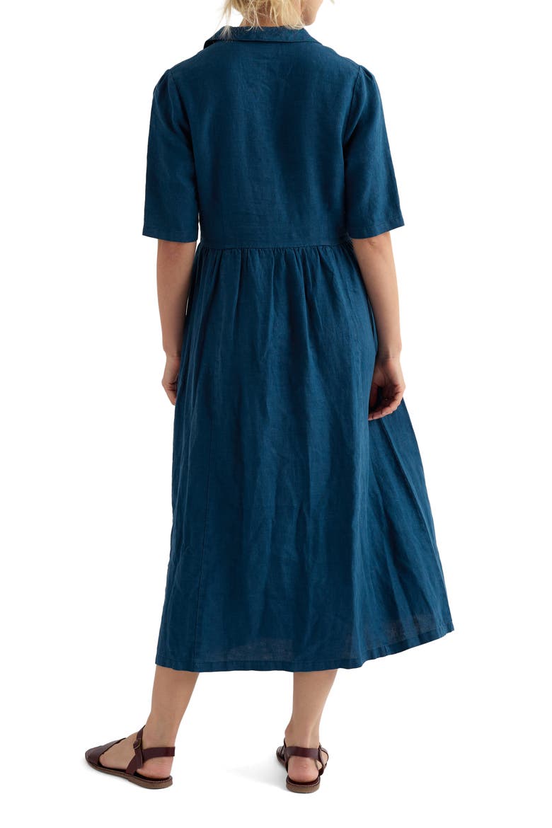 Fen Violet Linen Midi Shirtdress