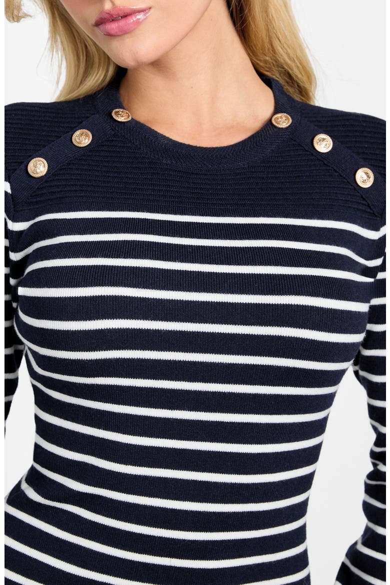 Helen Stripe Long Sleeve Sweater Dress