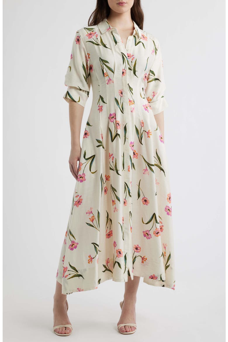 Print Puff Sleeve Maxi Dress