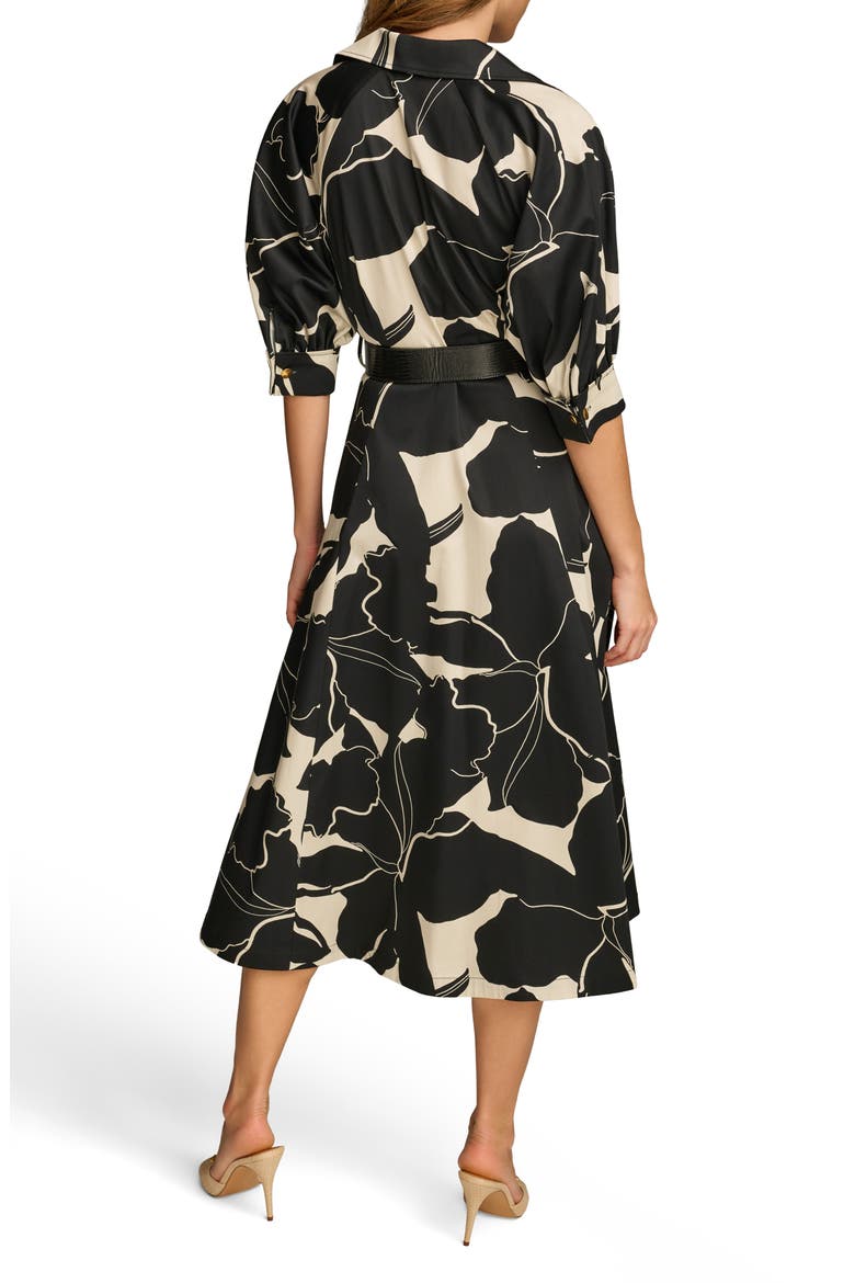 Floral Stretch Cotton Midi Shirtdress