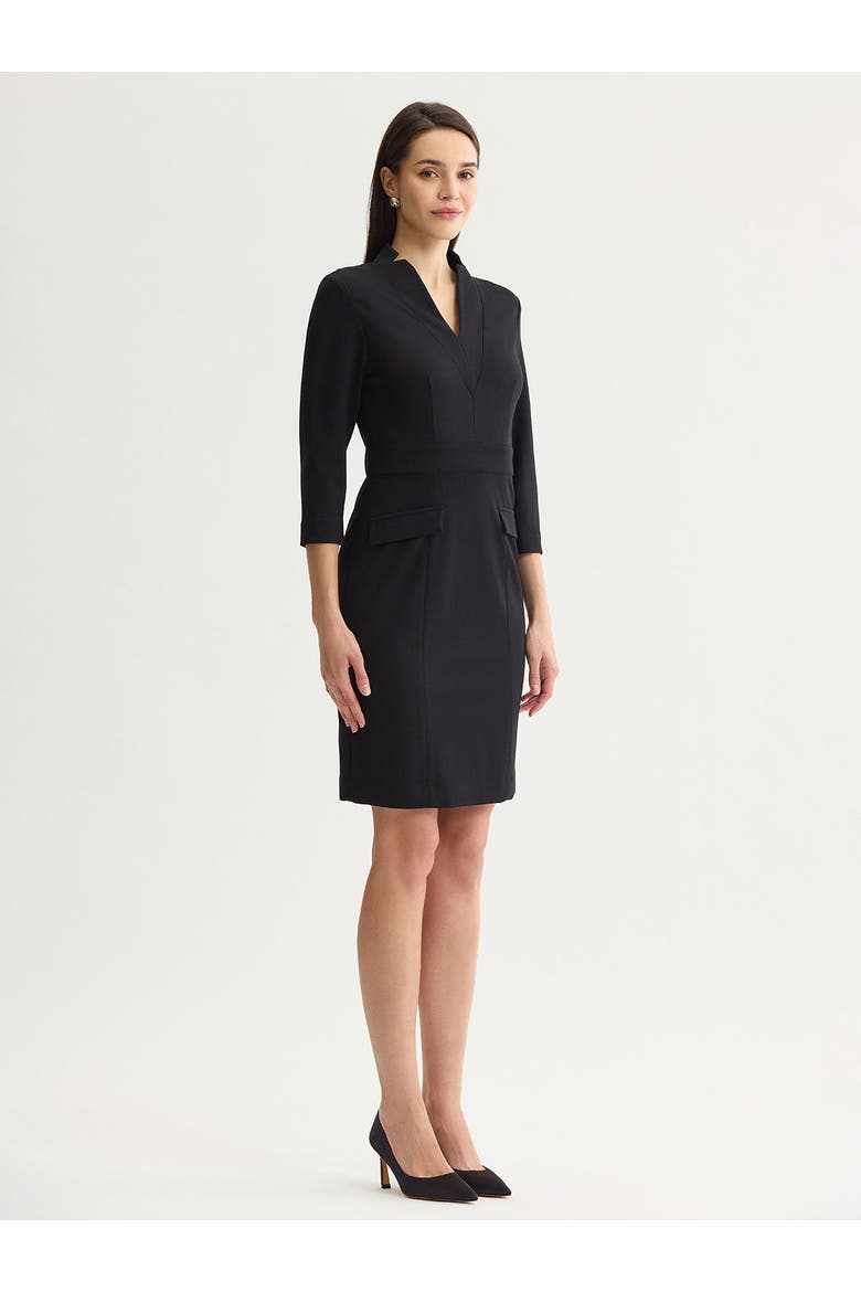 V Neck LuxeStretch Sheath Dress