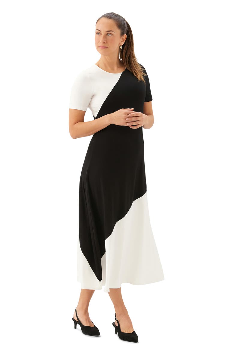 Colorblock Jersey Midi Dress
