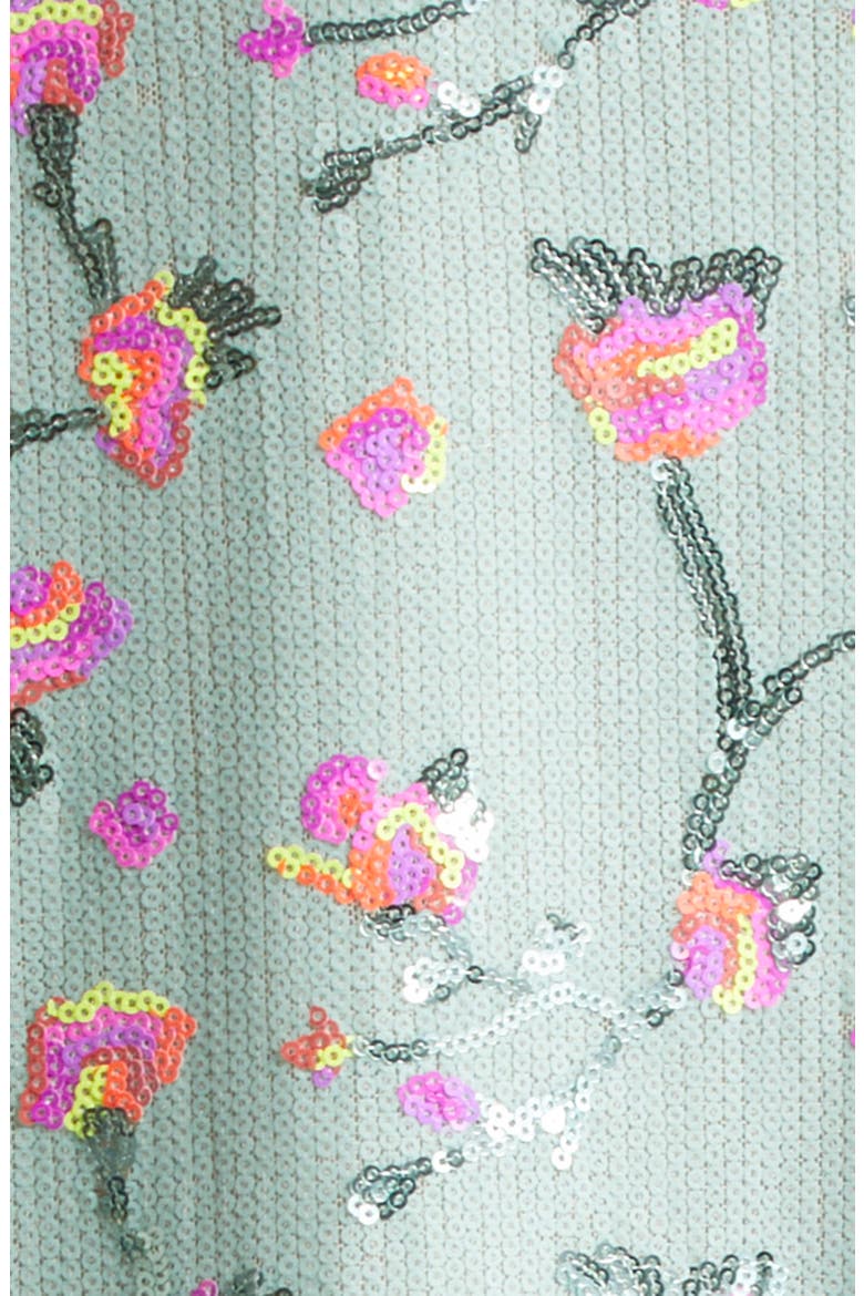 Floral Sequin Bell Sleeve Cover-Up Dress