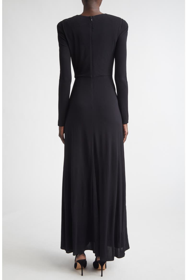 Dominique Long Sleeve Matte Crepe Jersey Gown