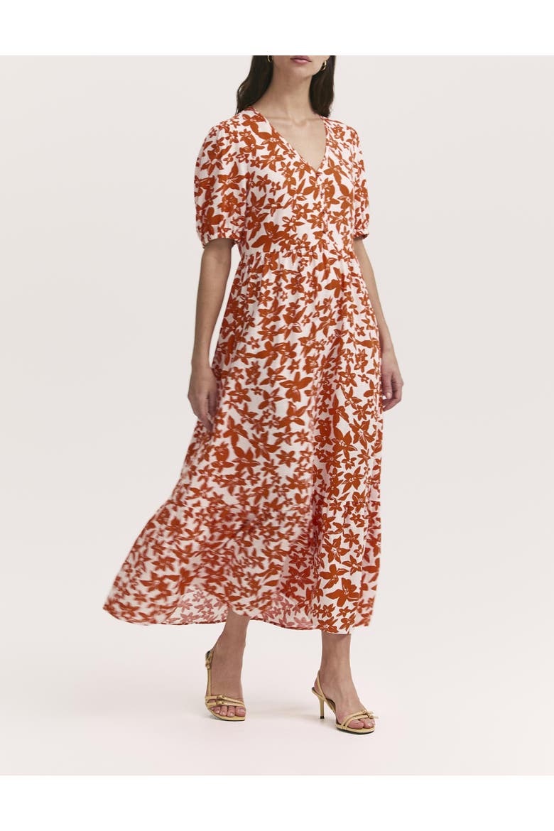 Sabine Floral Tiered Midi Dress