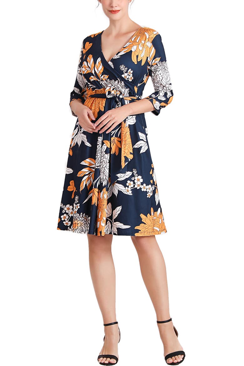 Dona Floral Faux Wrap Maternity Nursing Dress