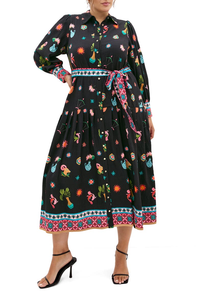 Lina Long Sleeve Belted Maxi Shirtdress