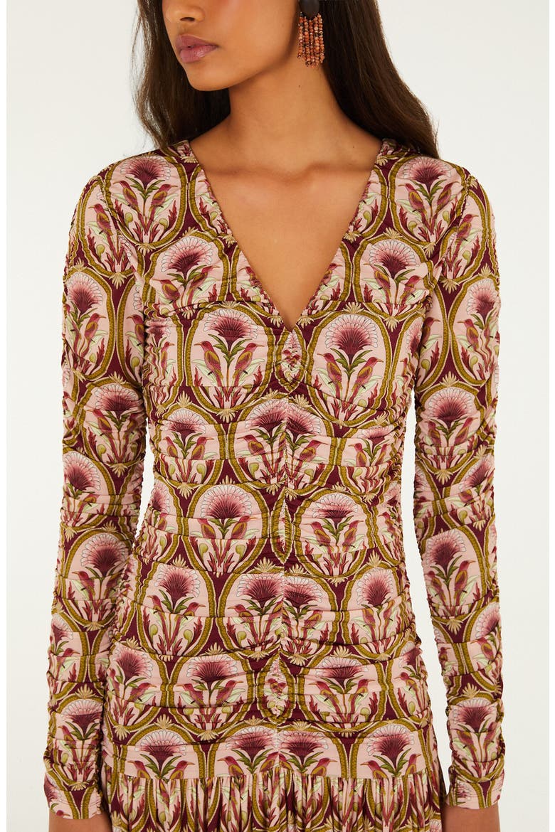 Garden Medallion Long Sleeve Minidress