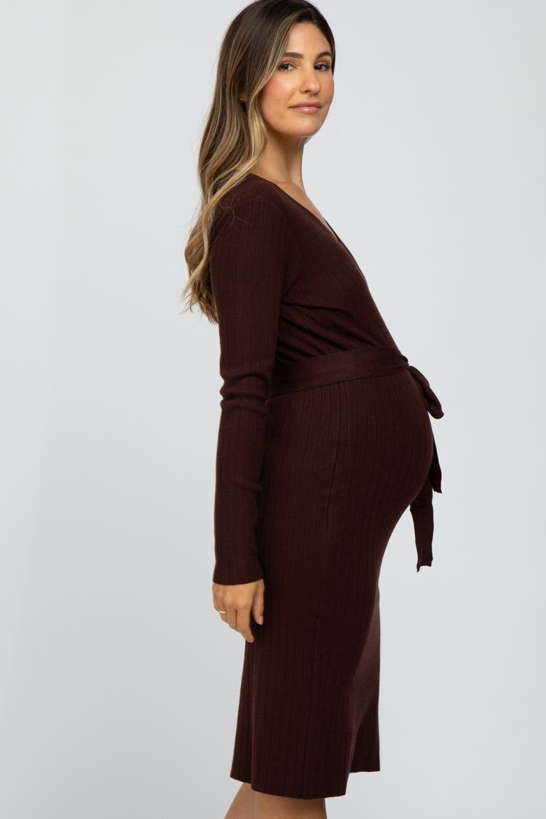 Tie Front Sweater Midi Dress