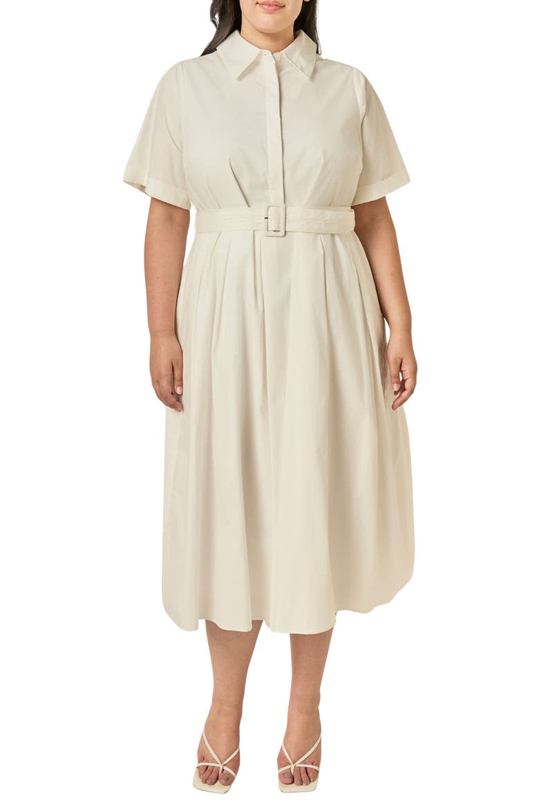 Belted Cotton Midi Dress