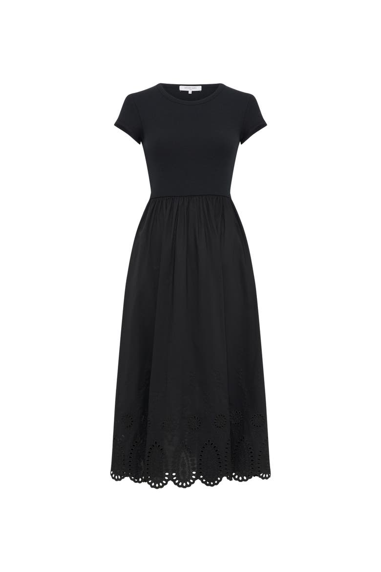 Rynah Scalloped Detail Midi Dress