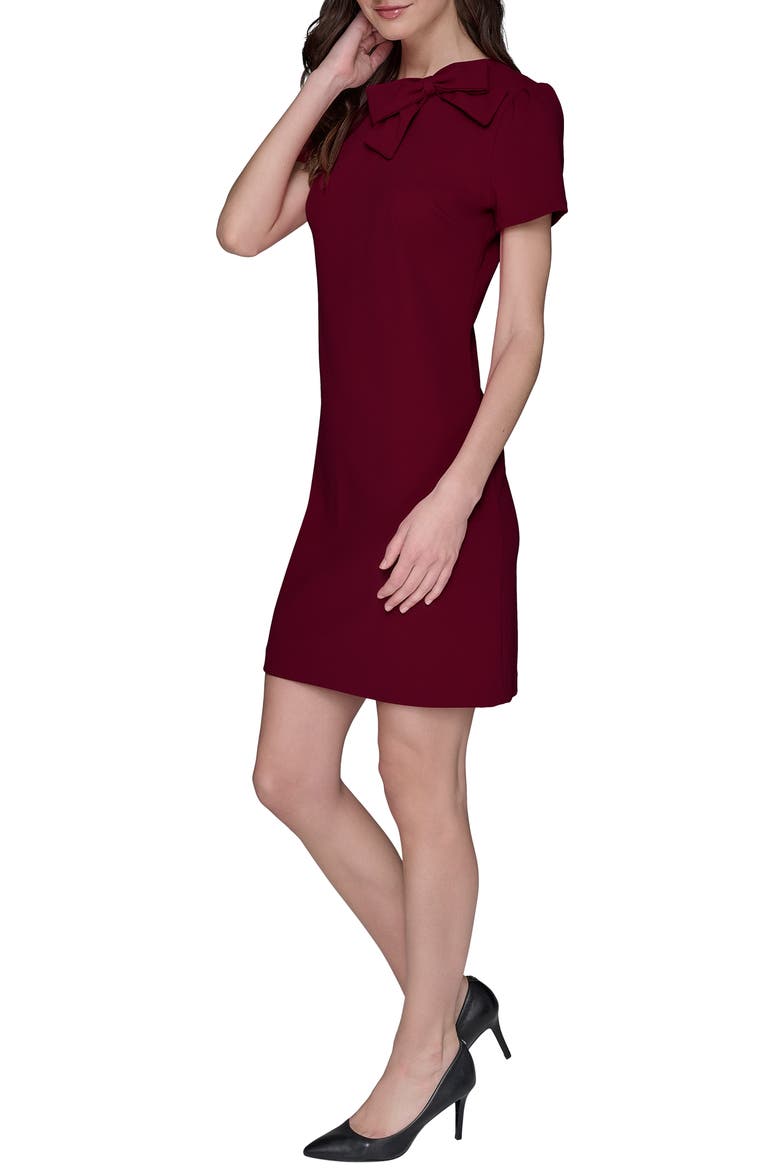 Bow Accent Scuba Crepe Sheath Dress