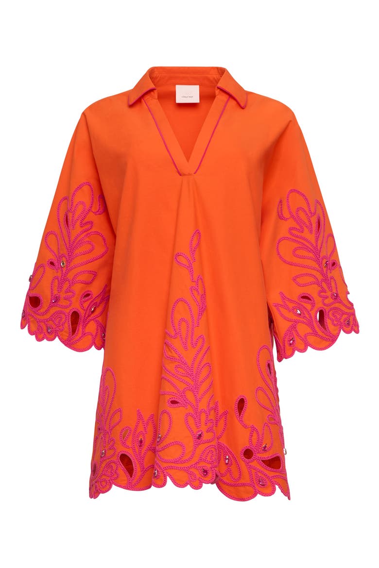 Embroidered Paisley Bloom Cotton Minidress