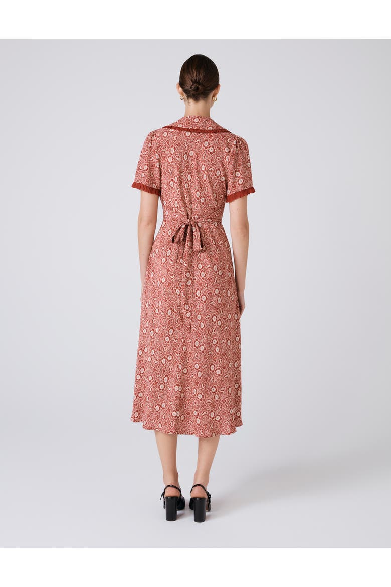 Taylor Floral Crepe Midi Tea Dress