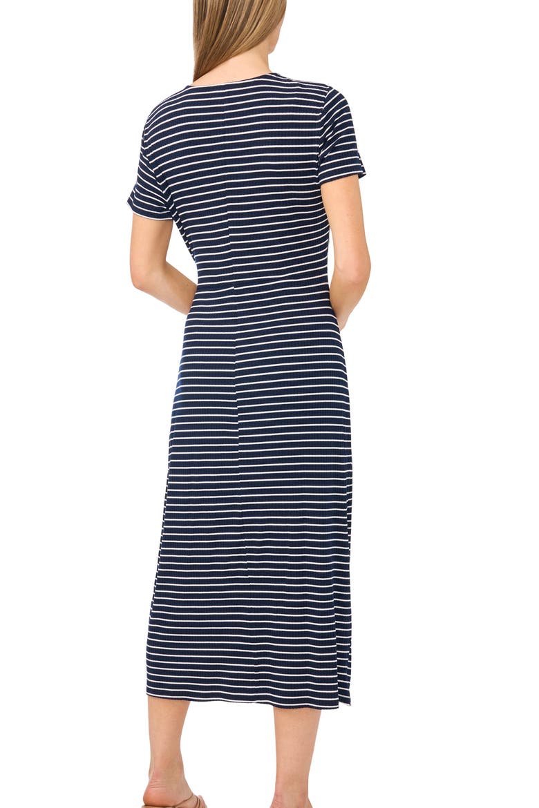 Side Tie Striped Midi Dress
