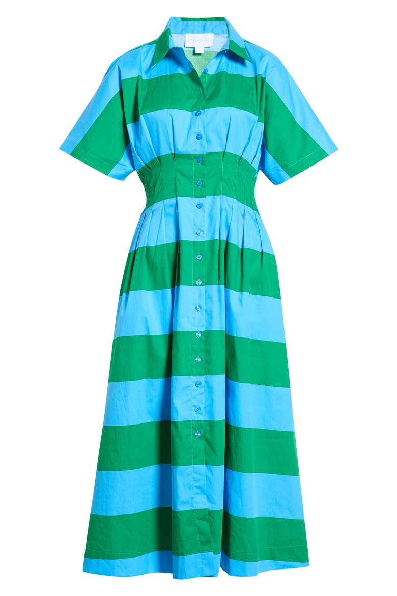 Wilderra Pleated Cotton Maxi Shirtdress