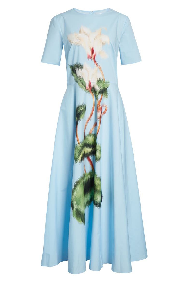 Chiné Cyclamen Floral Poplin Midi Dress