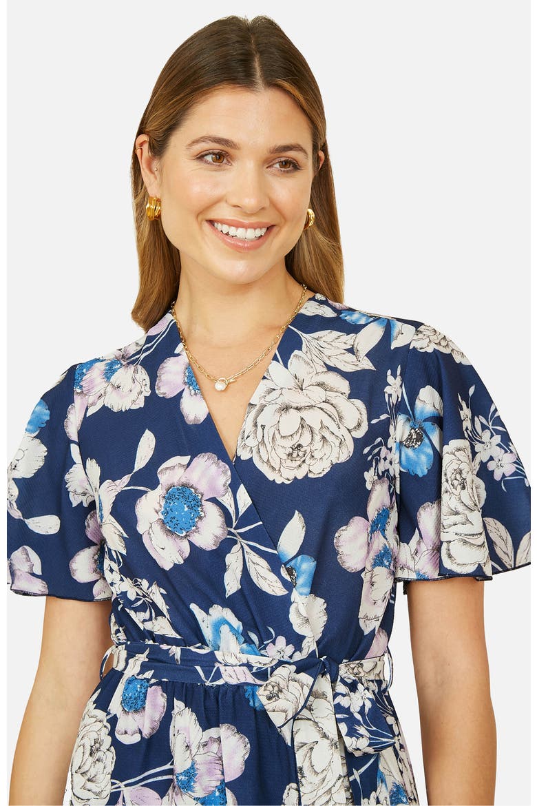 Floral Midi Wrap Dress