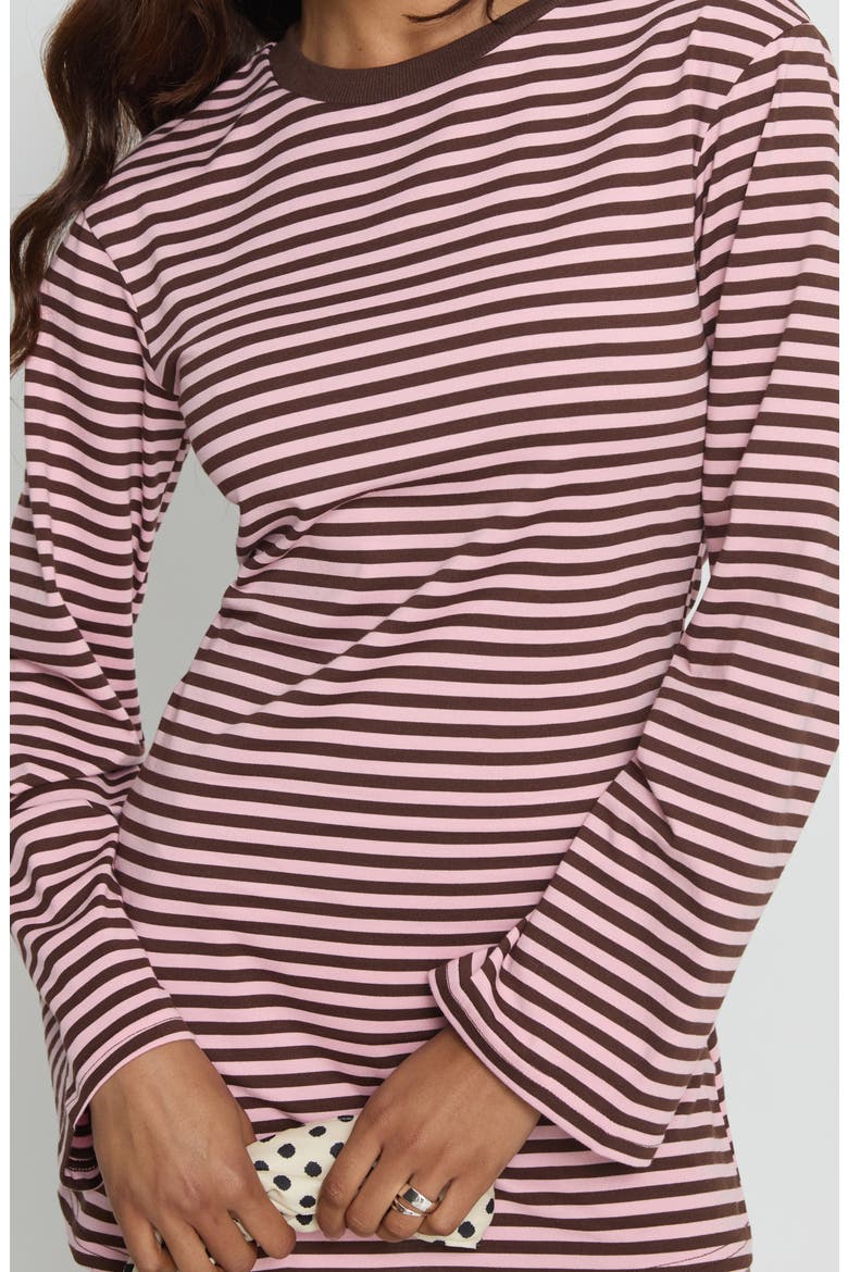 Lulolah Stripe Long Sleeve T-Shirt Minidress