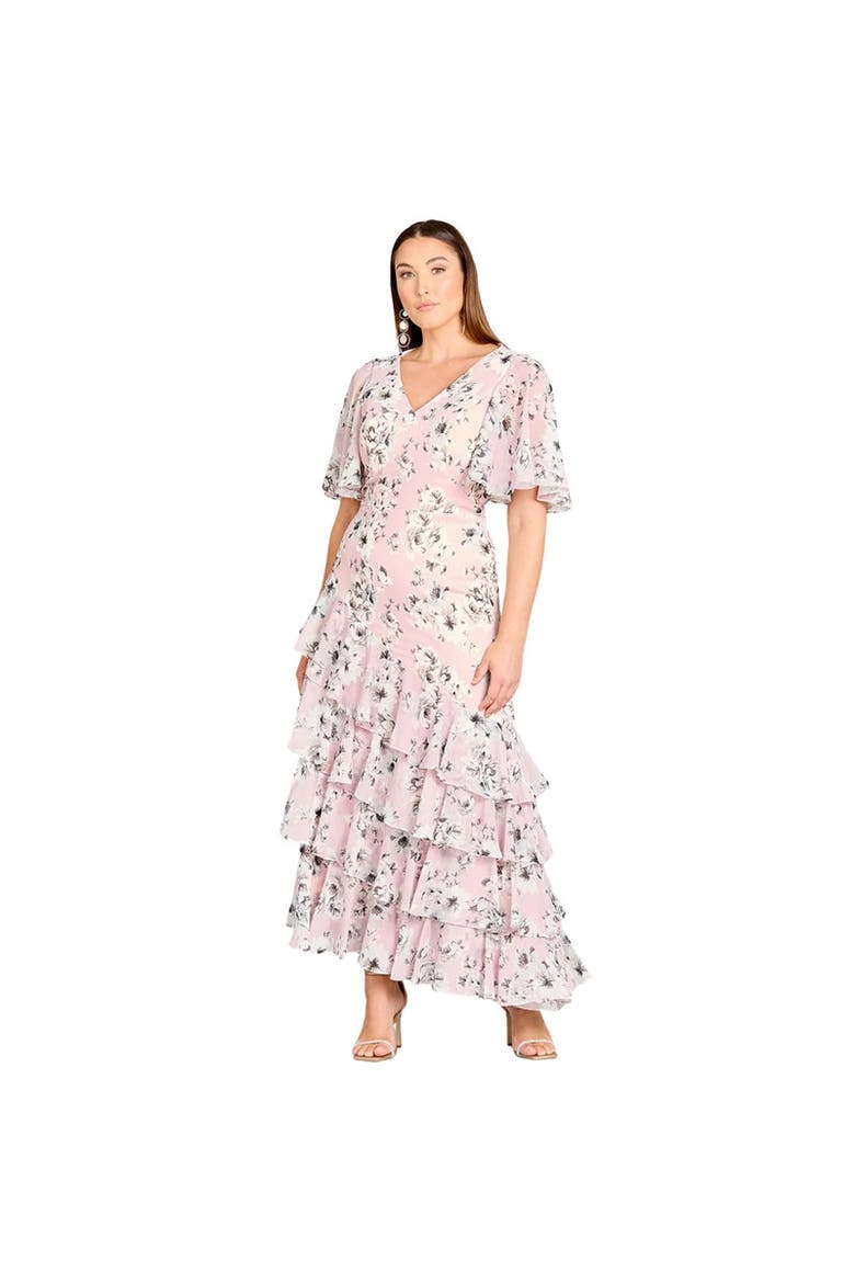 Cape Sleeve Print Dress