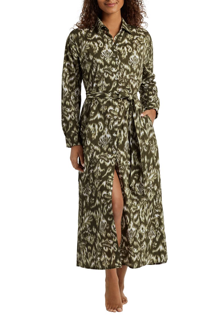 Print Midi Cover-Up Shirtdress