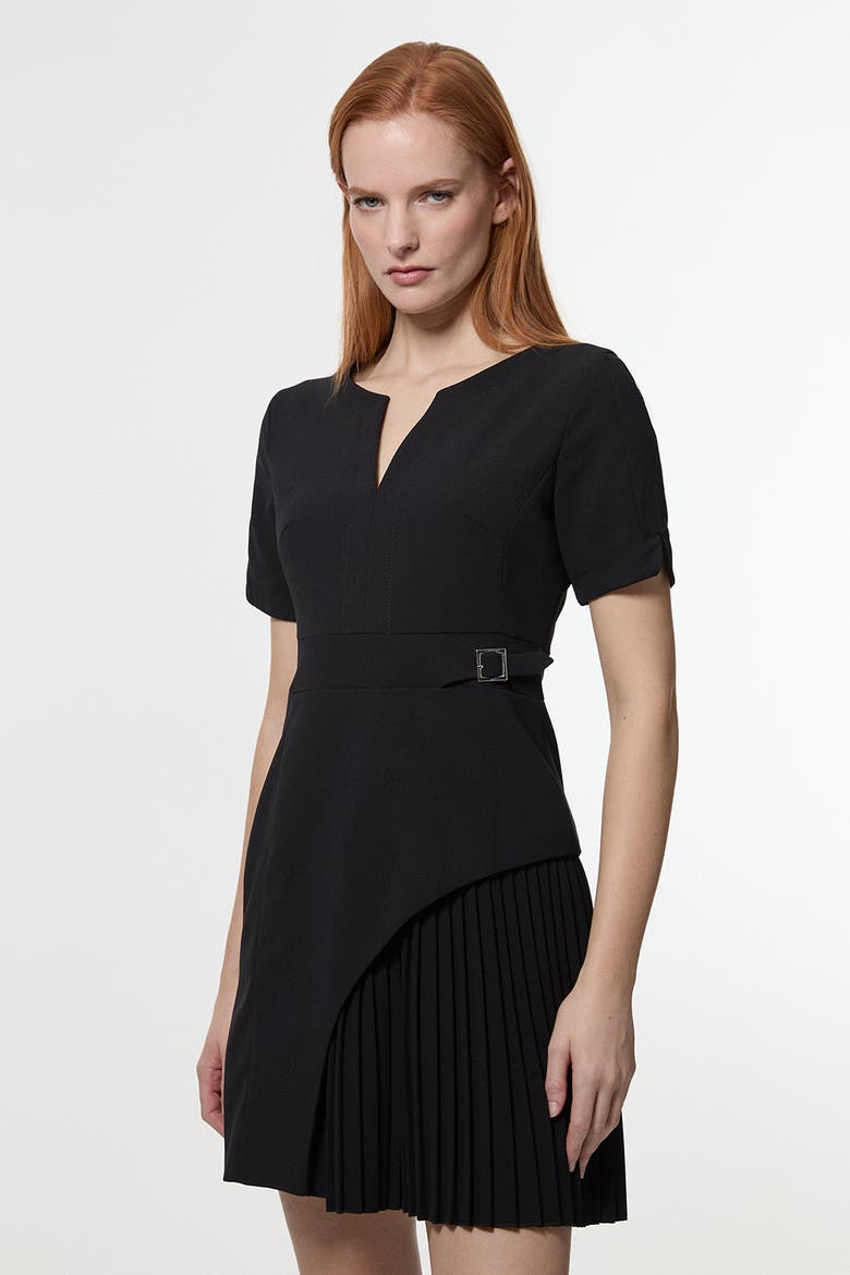 Military Pleat Mini Dress