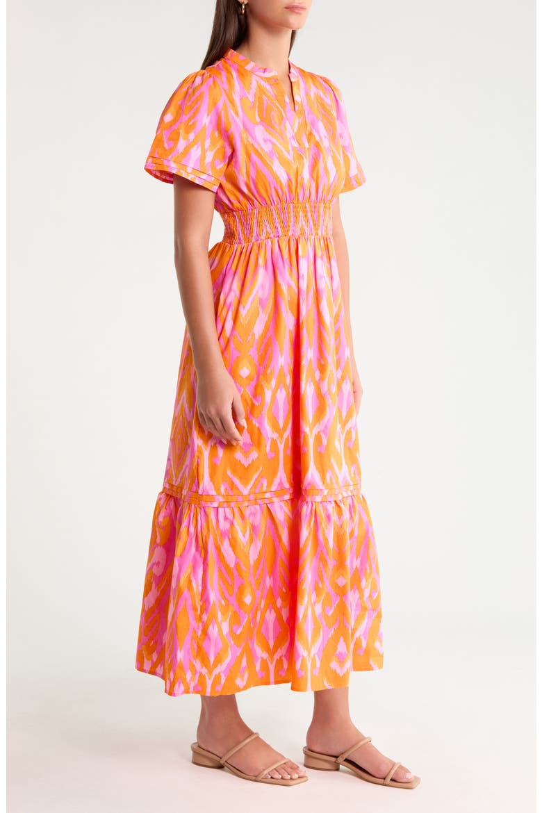 Belraj Ikat Print Cotton Poplin Maxi Dress