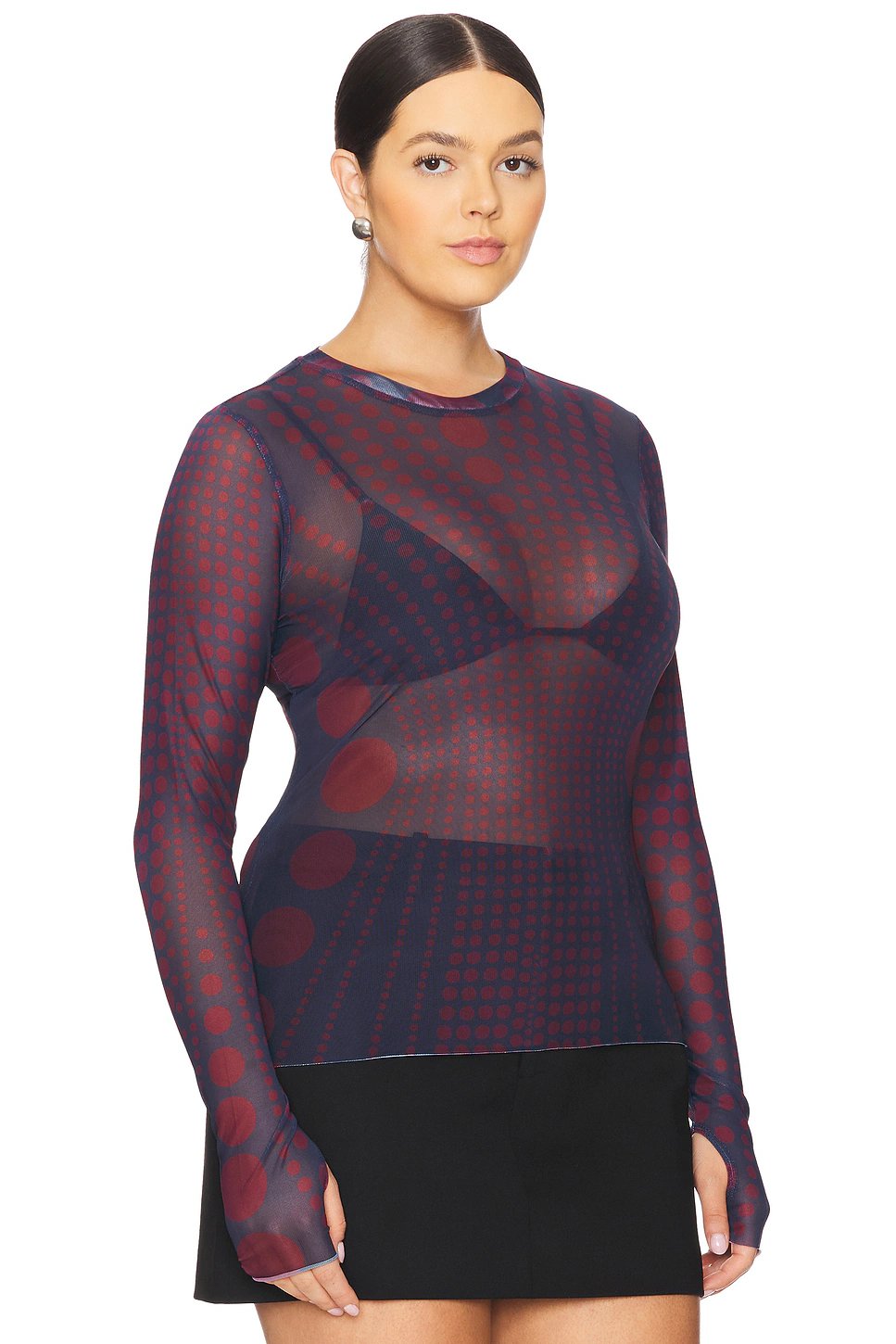 AFRM Kaylee Top in Navy Illusion - Image 4