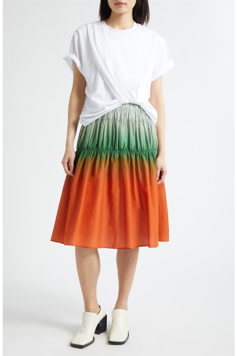 Mixed Media Ombré Midi Dress