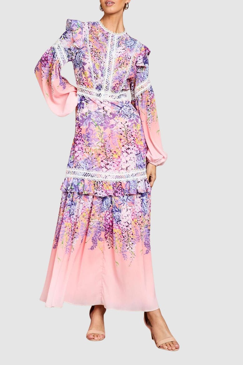Lace Frill Detail Maxi Dress