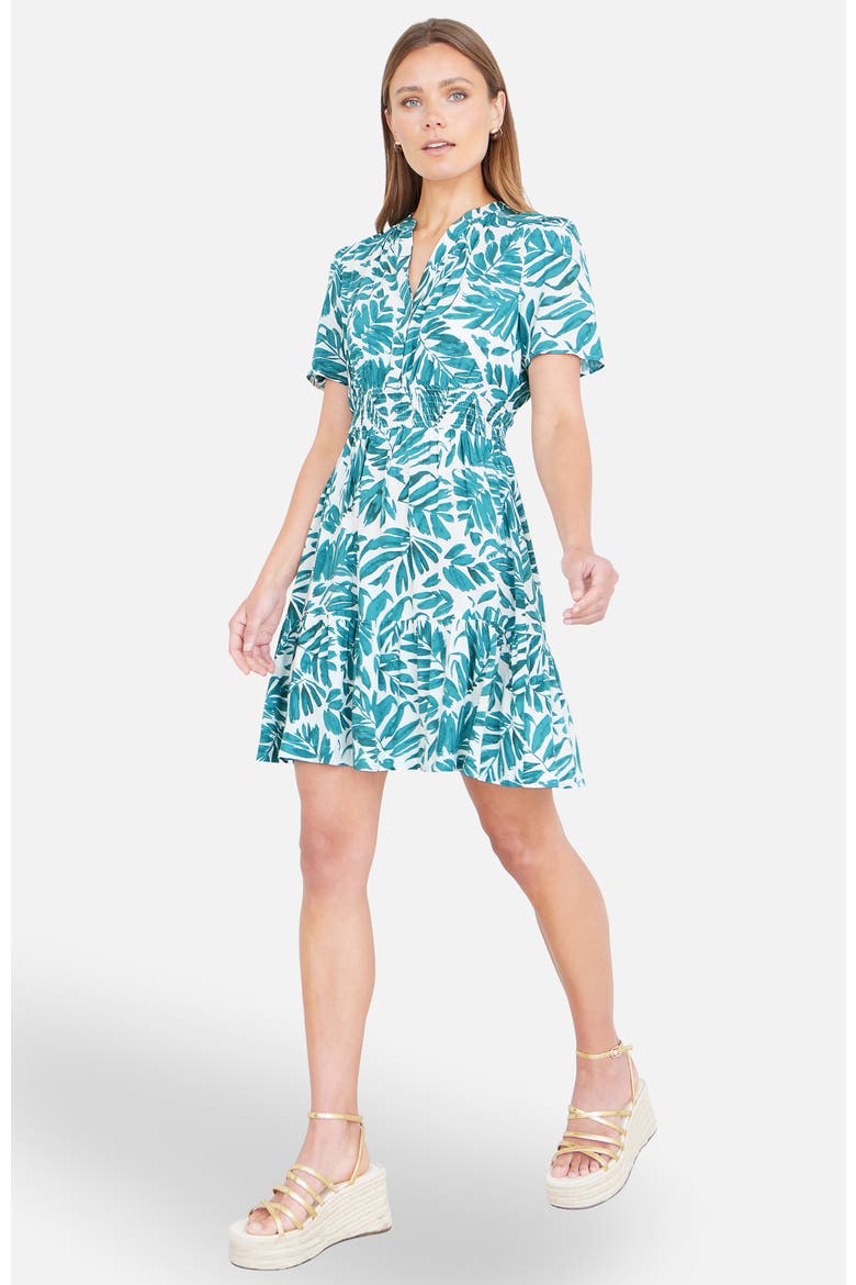 Leaf Print Mini Dress