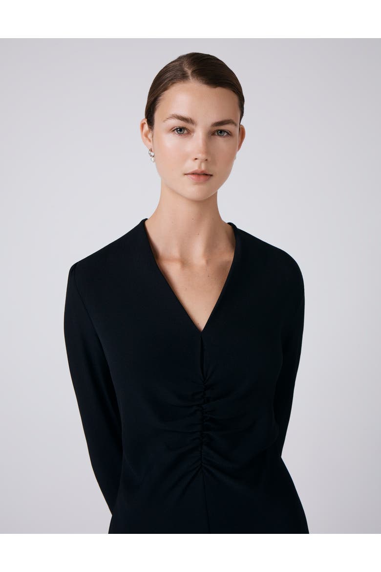 Cecelia Crepe V Neck Midi Dress