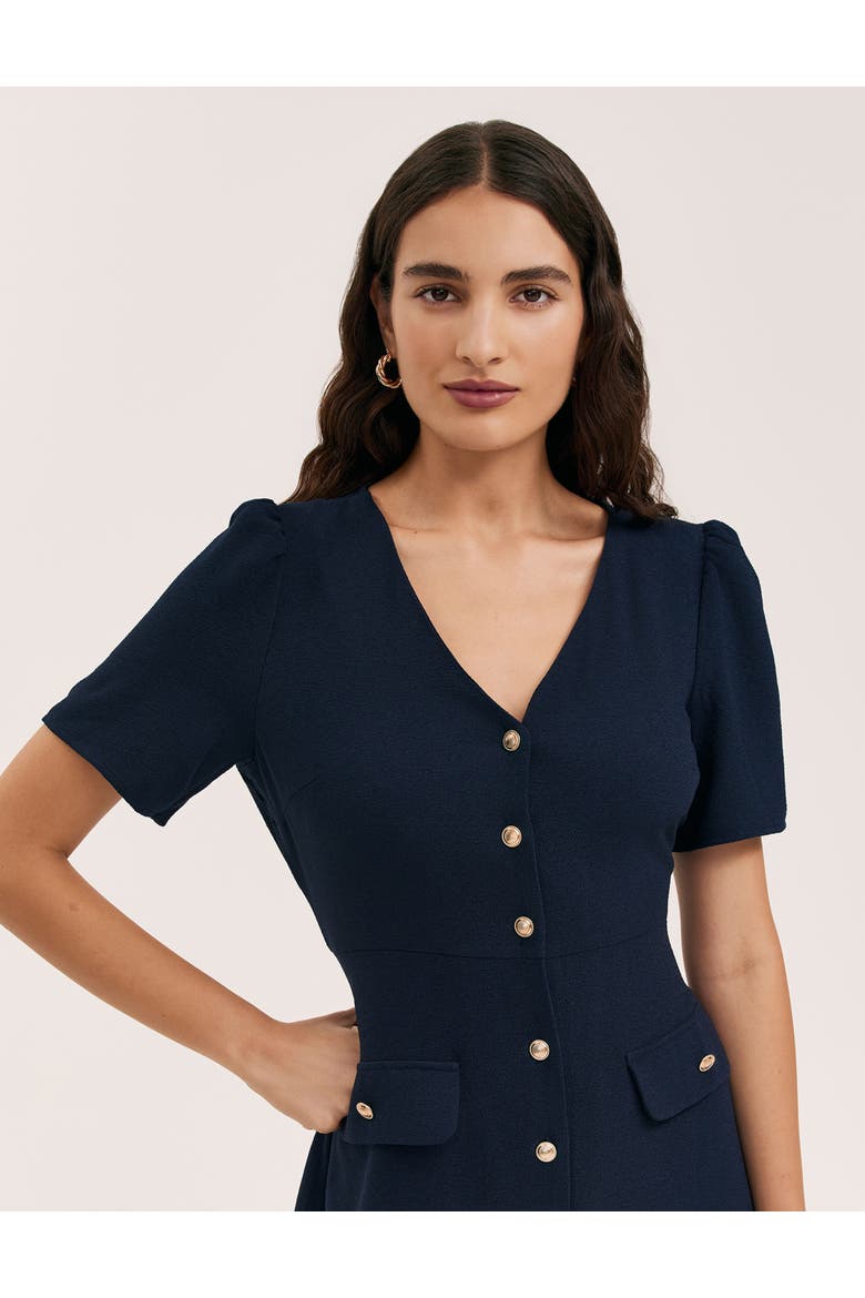 Lucille Crepe Button Front Mini Dress