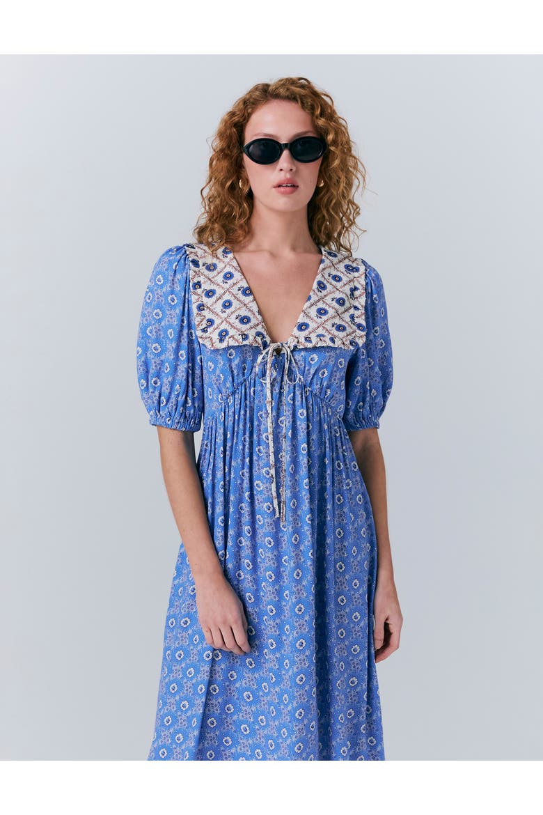 Nellie Crepe Collared Midi Smock Dress