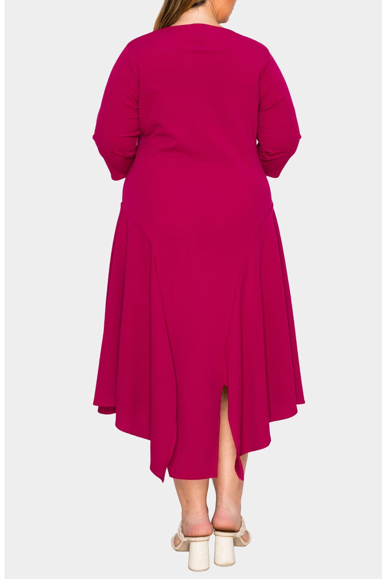 Vida Asymmetric Split Hem Crepe Maxi Dress