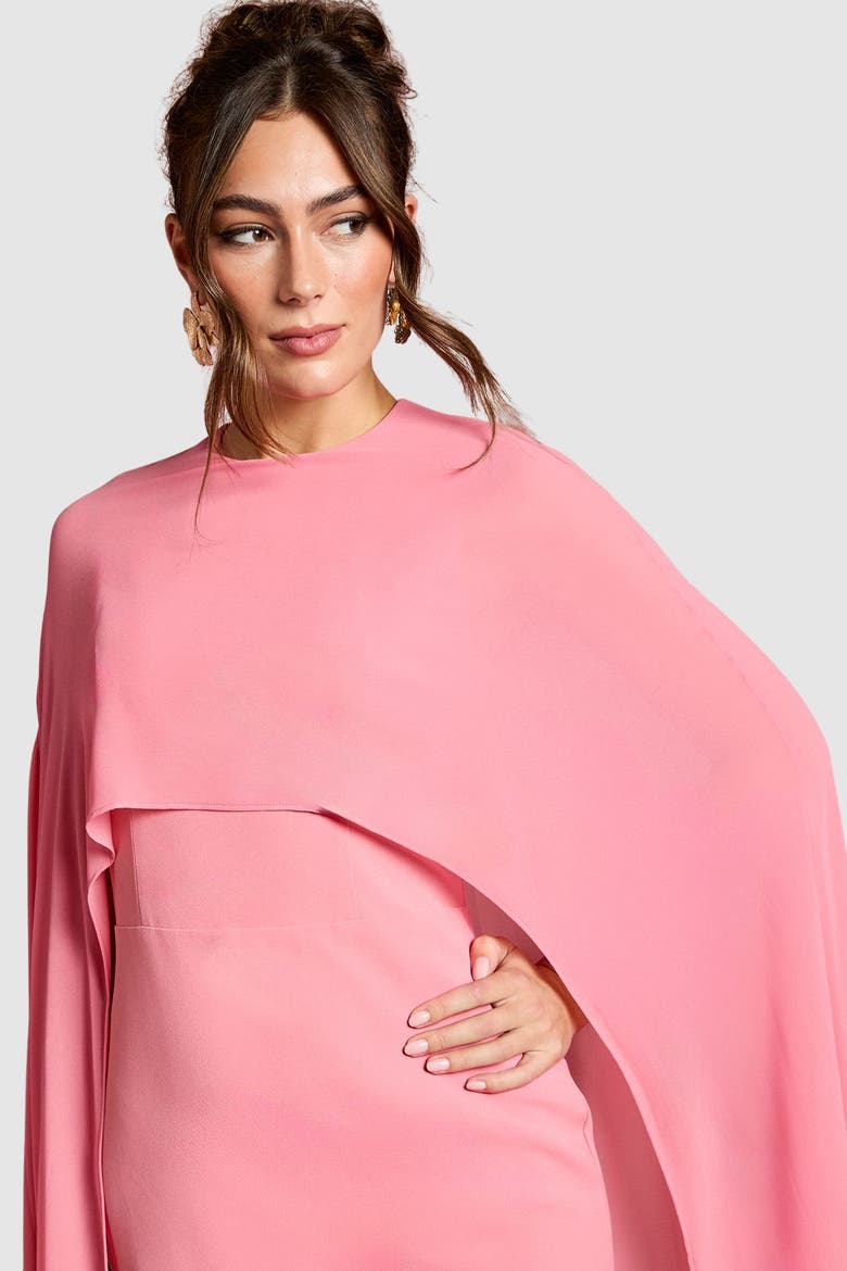 Cape Sleeve Maxi Dress