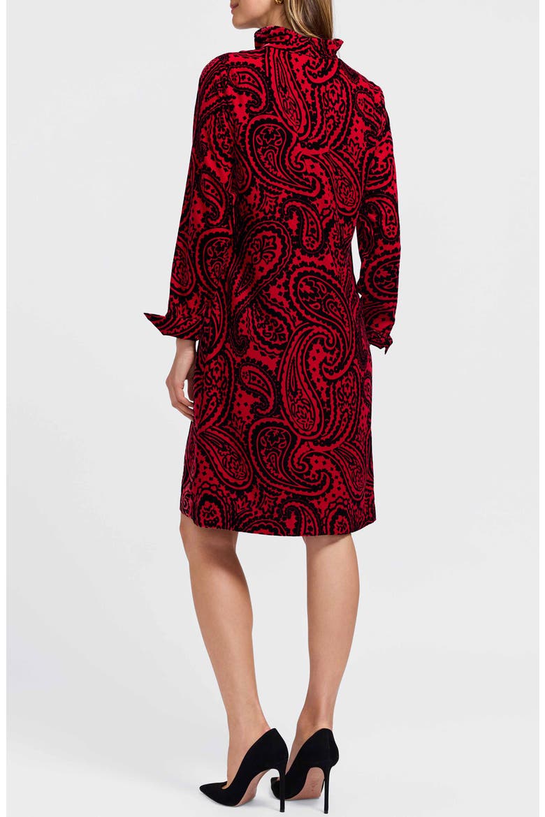 Tammy Velvet Paisley Collared Long Sleeve Dress