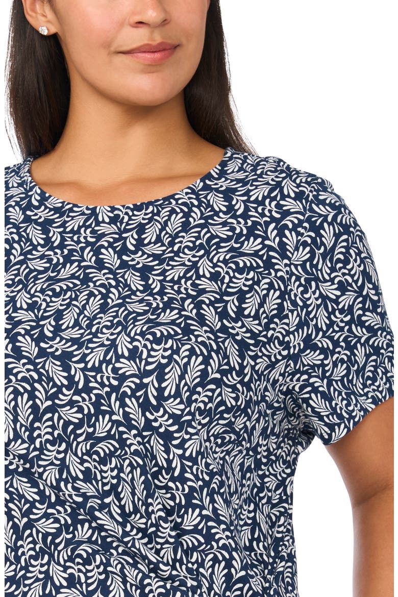 Side Tie Crewneck Midi Dress