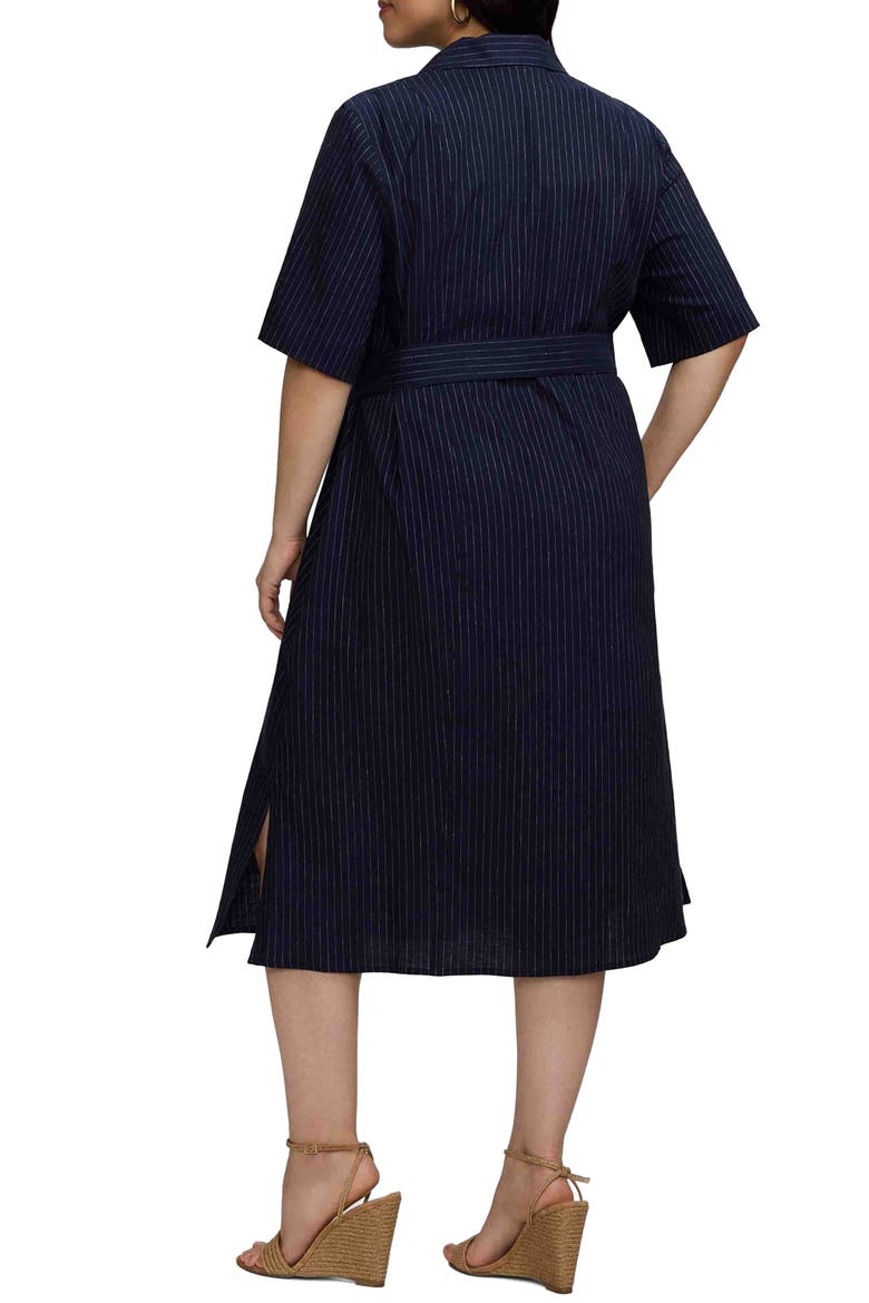 Aniston Stripe Linen Blend Shirtdress