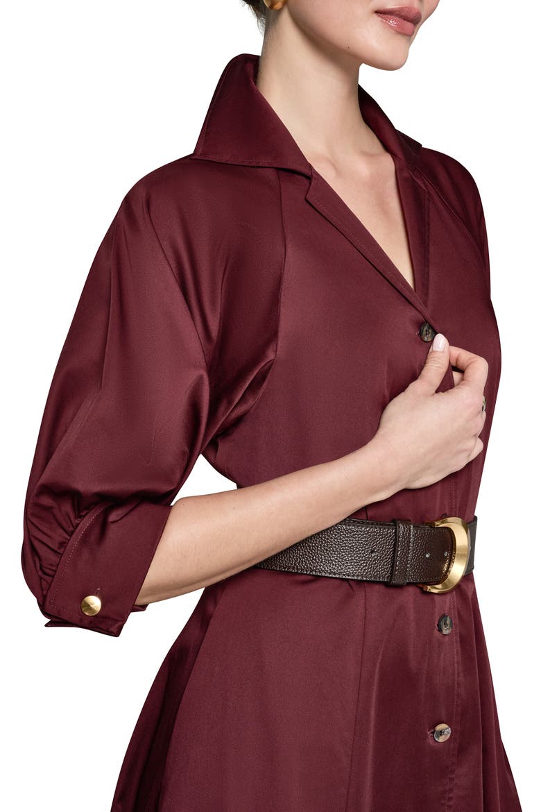 Belted Stretch Cotton Midi Shirtdress
