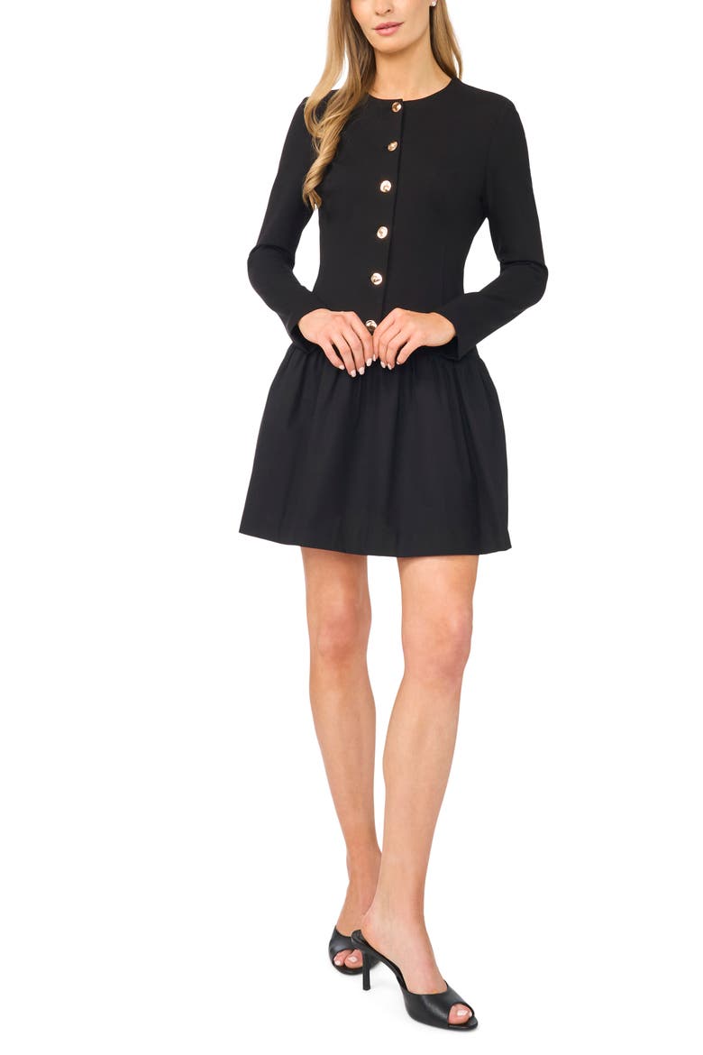Ponte Minidress with Combo Ruffle