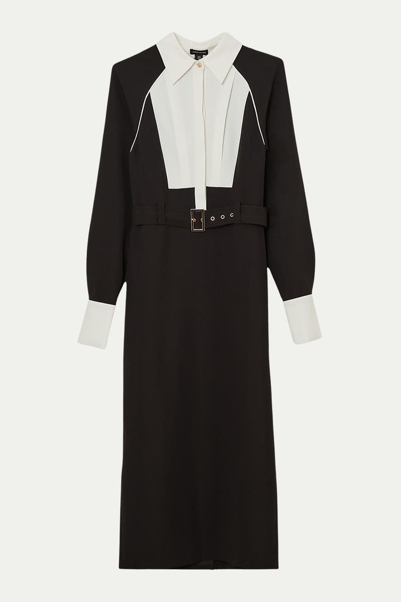 Petite Contrast Collar Midi Dress