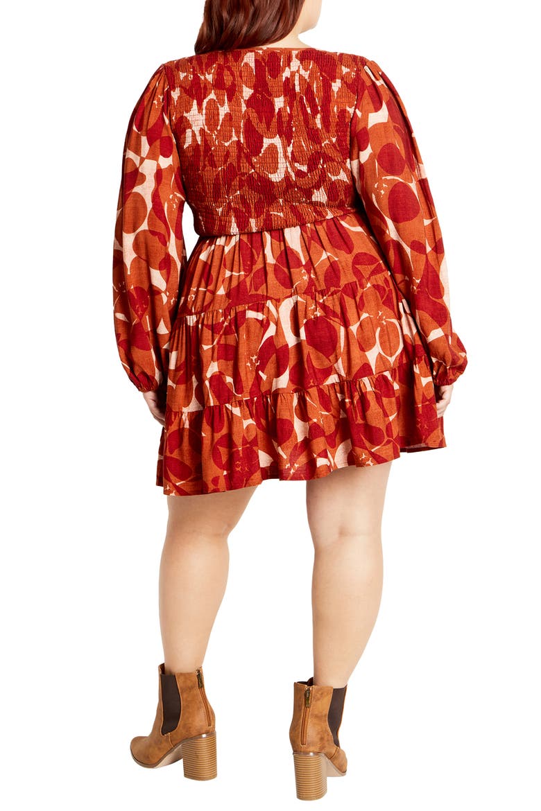 Celine Luna Print Long Sleeve Minidress