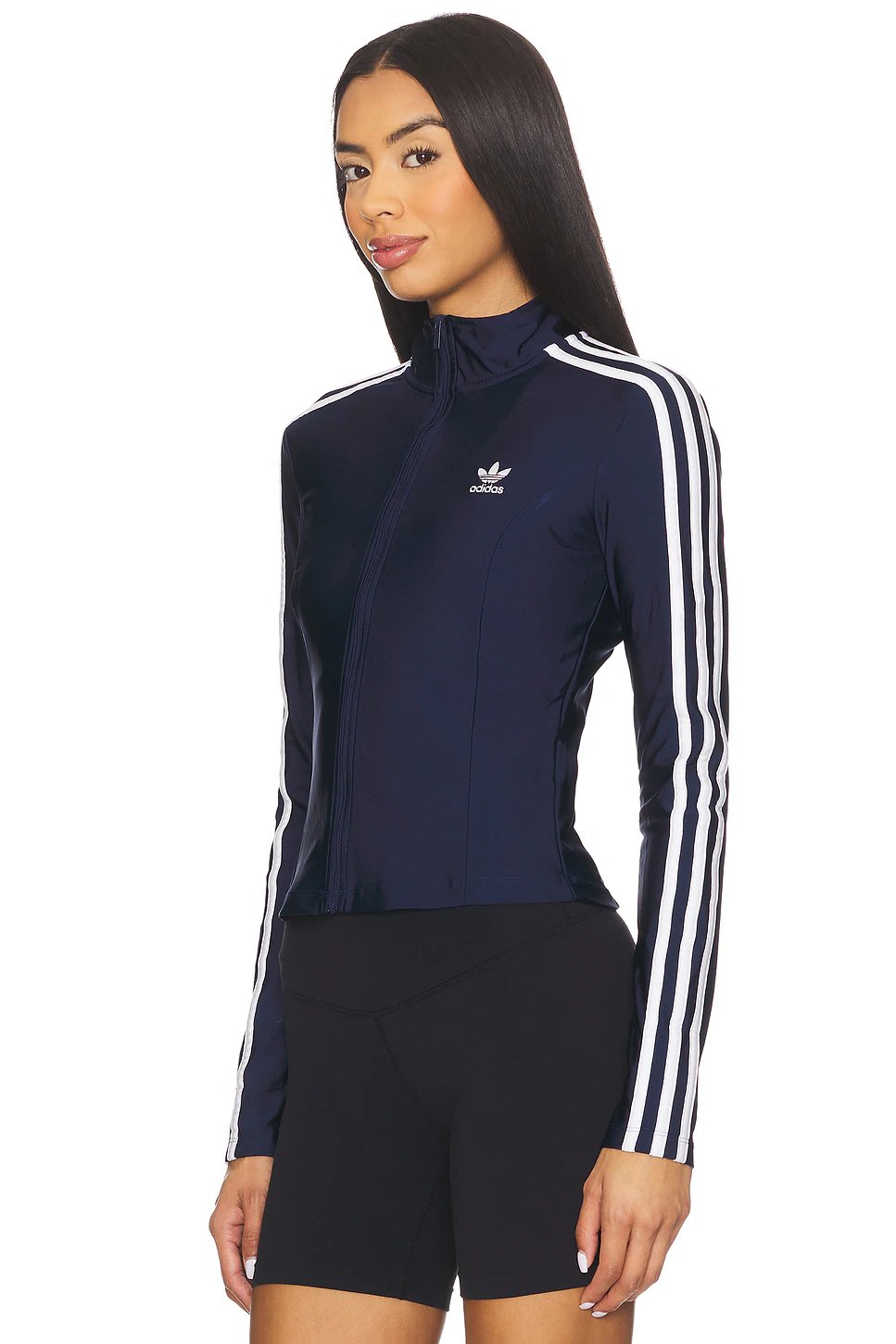 3 Stripe Slim Track Top in Night Indigo - Image 2