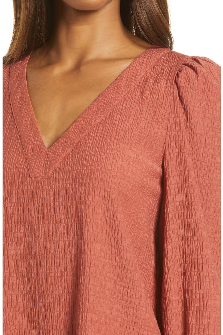 BB Dakota x Steve Madden Ruston Textured Long Sleeve Shift Minidress