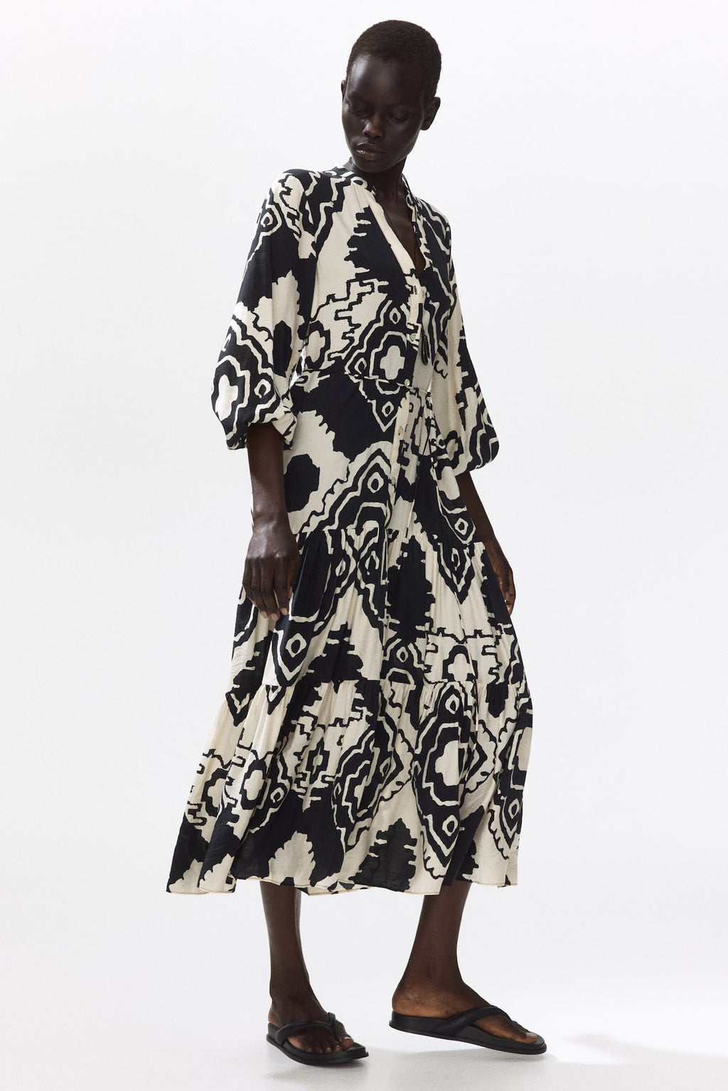 Printed Tiered Dress