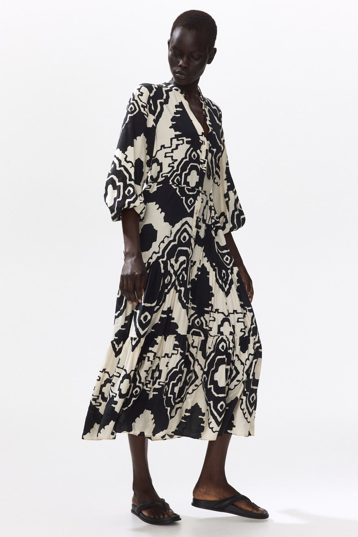 Printed Tiered Dress