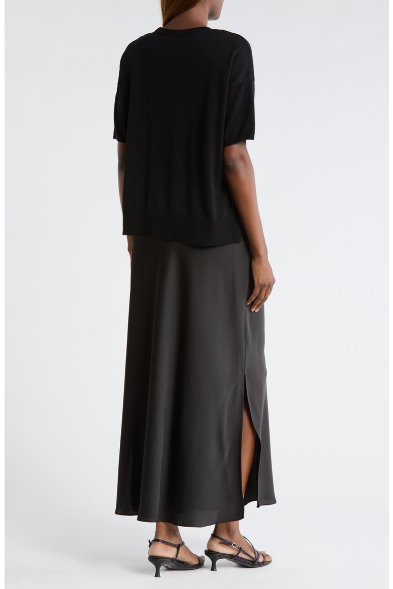 Dolman Sleeve Mixed Media Maxi Dress