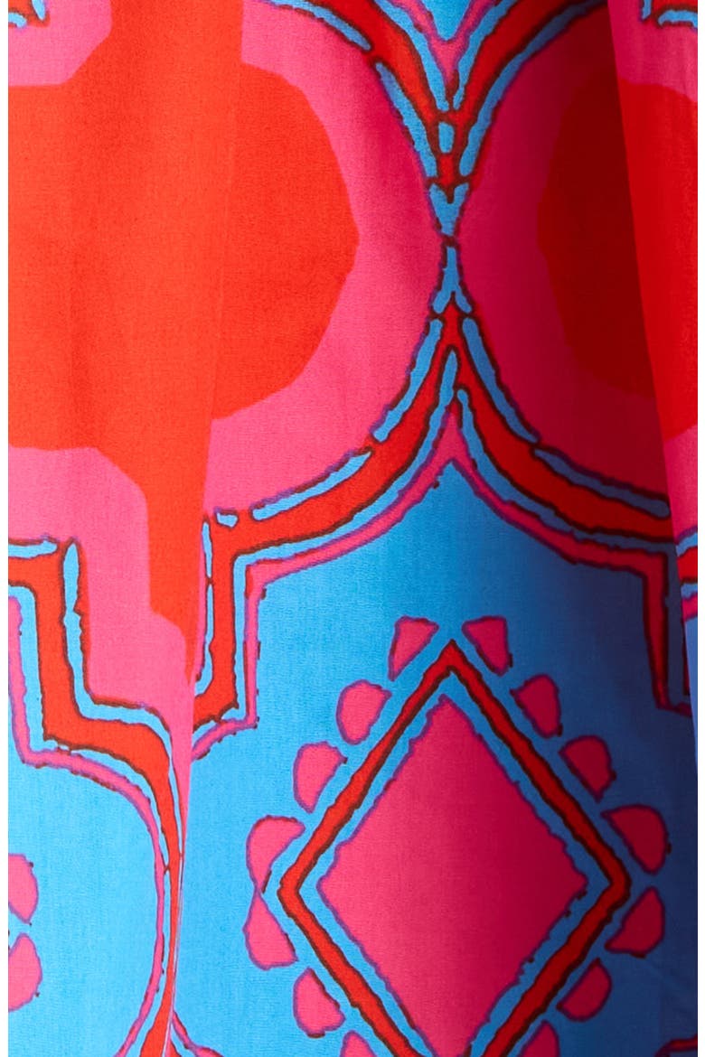 Devany Jolene Abstract Print Cotton Trapeze Minidress